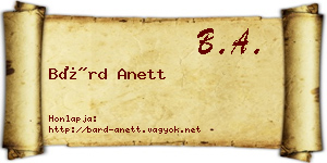 Bárd Anett névjegykártya
