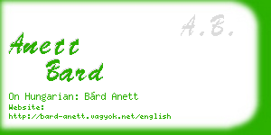 anett bard business card