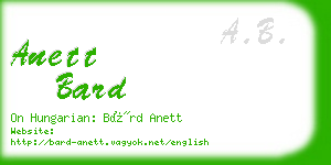 anett bard business card